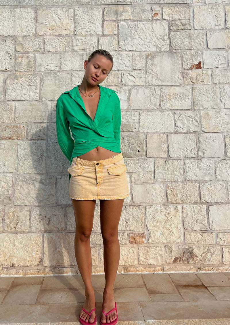 Wrap Shirt in Emerald
