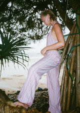 striped pants and top set.